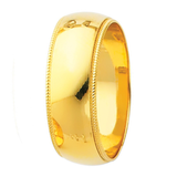 14K Real Yellow Gold 3.0mm-8.0mm Milgrain Regular Fit Wedding Band