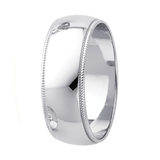 14K Real Yellow Gold 3.0mm-8.0mm Milgrain Regular Fit Wedding Band