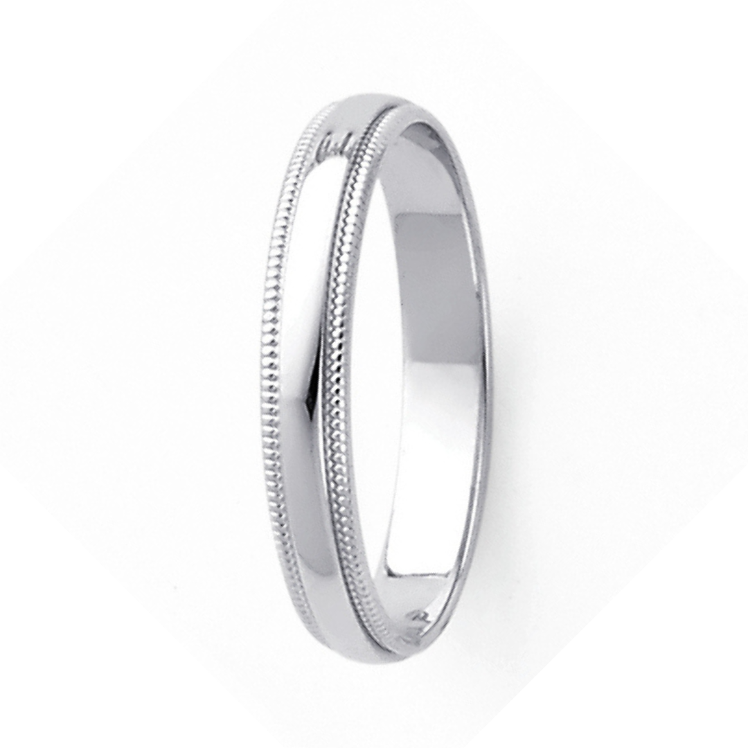 14K Real Yellow Gold 3.0mm-8.0mm Milgrain Regular Fit Wedding Band