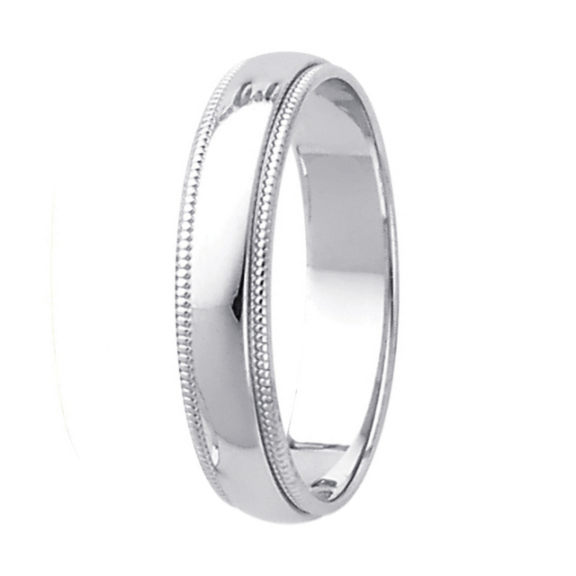 14K Real Yellow Gold 3.0mm-8.0mm Milgrain Regular Fit Wedding Band