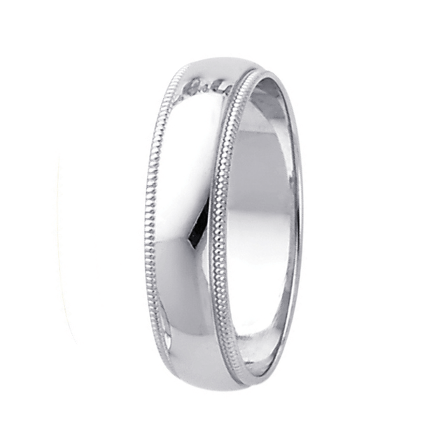 14K Real Yellow Gold 3.0mm-8.0mm Milgrain Regular Fit Wedding Band