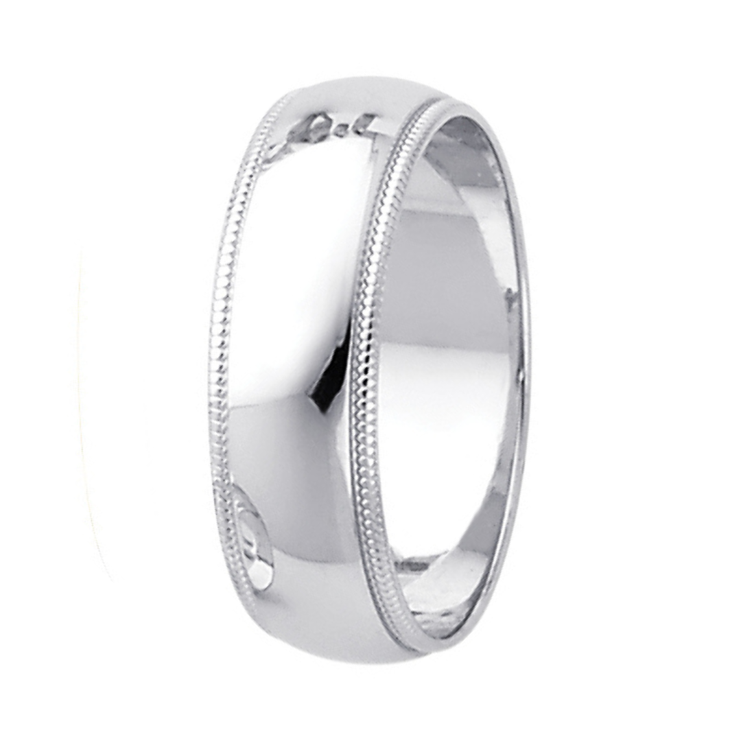 14K Real Yellow Gold 3.0mm-8.0mm Milgrain Regular Fit Wedding Band