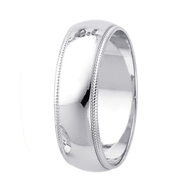 14K Real Yellow Gold 3.0mm-8.0mm Milgrain Regular Fit Wedding Band