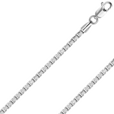14K REAL Solid Yellow or White Gold 0.6mm-2.5mm 4 Sides Diamond Cut Box Chain