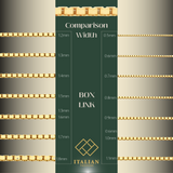 Cadena de caja con corte de diamante de 4 lados de oro amarillo o blanco sólido REAL de 14 quilates de 0,6 mm a 1,2 mm 