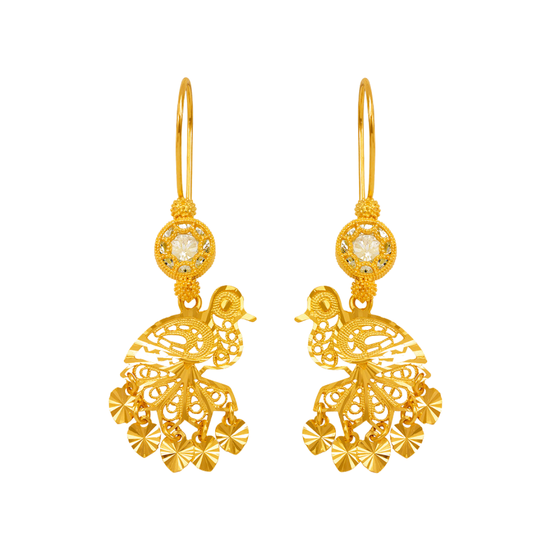 14K Yellow Gold Chandelier Earrings
