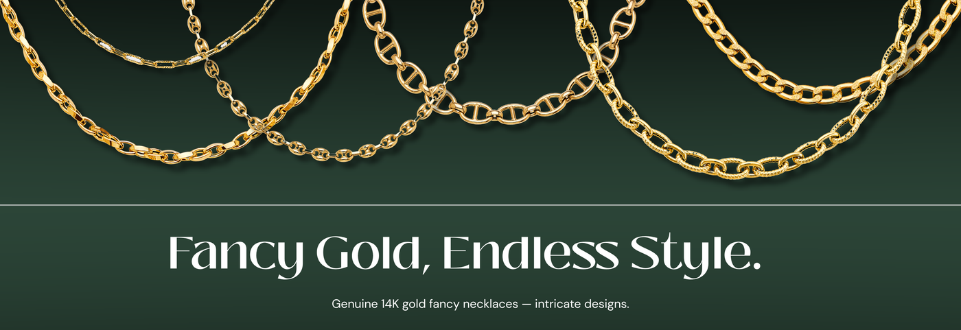 Italian 14K fancy gold necklaces