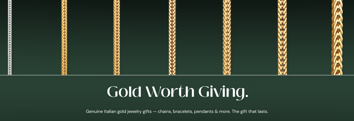 Italian gold jewelry gift collection