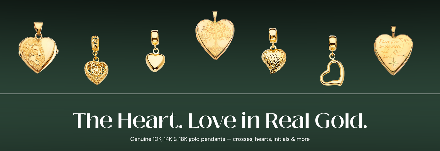 Italian heart gold pendants