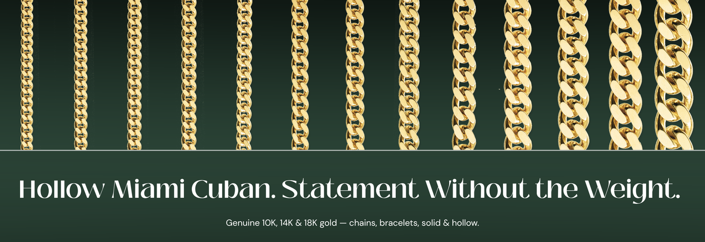 Italian hollow Miami Cuban gold chain