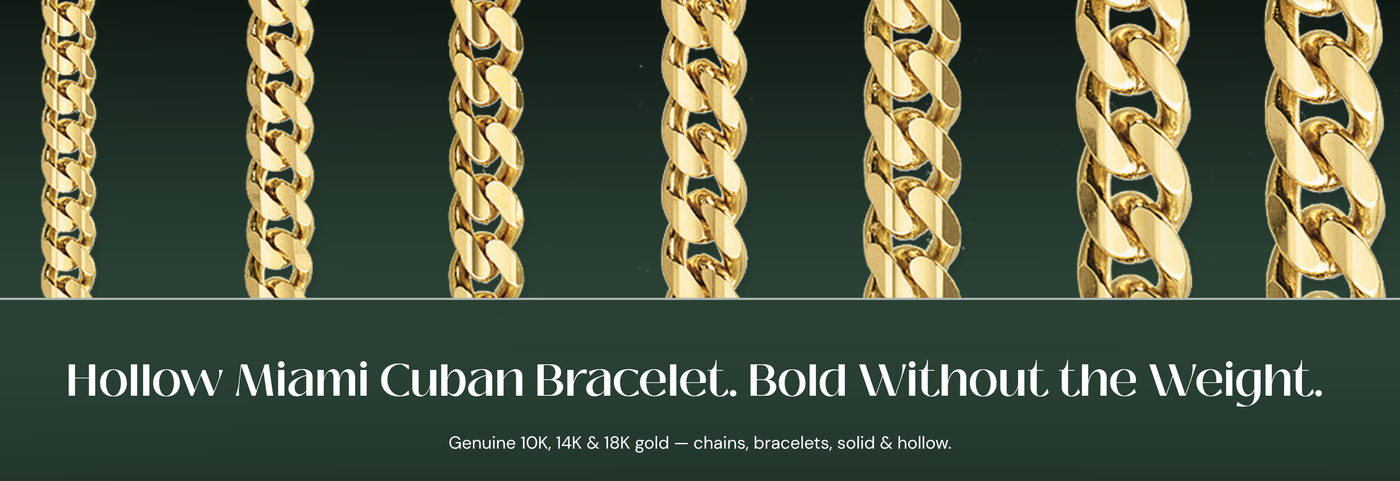 Italian hollow Miami Cuban bracelets