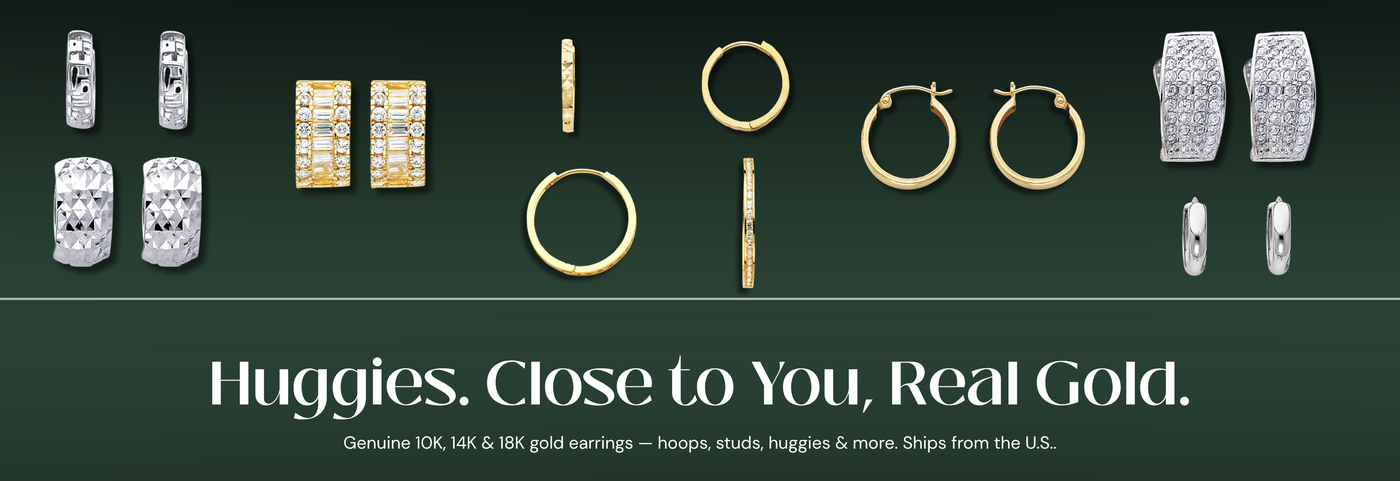 Italian huggie gold earrings