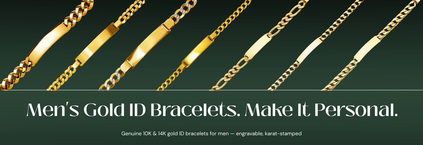 Italian gold ID bracelets for men