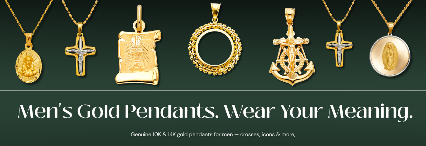Italian gold pendants for men