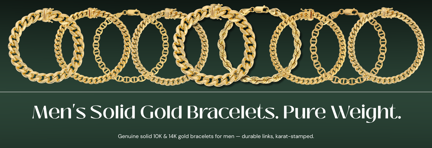Italian solid gold bracelets for men