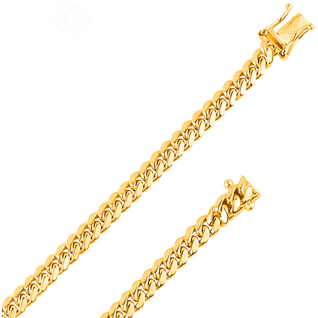 Exclusive 10K Yellow Gold Hollow MIAMI CUBAN Bracelets | Italian Fashions 