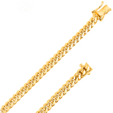 14K REAL Solid Yellow Gold 2.75mm-8.00mm Diamond Cut MIAMI CUBAN Chain