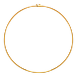 14K Yellow or White or Rose 2mm Omega Chain Necklace