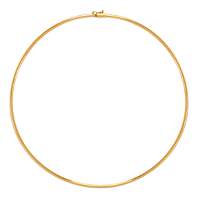 14K Yellow or White or Rose 2mm Omega Chain Necklace – Color Yellow