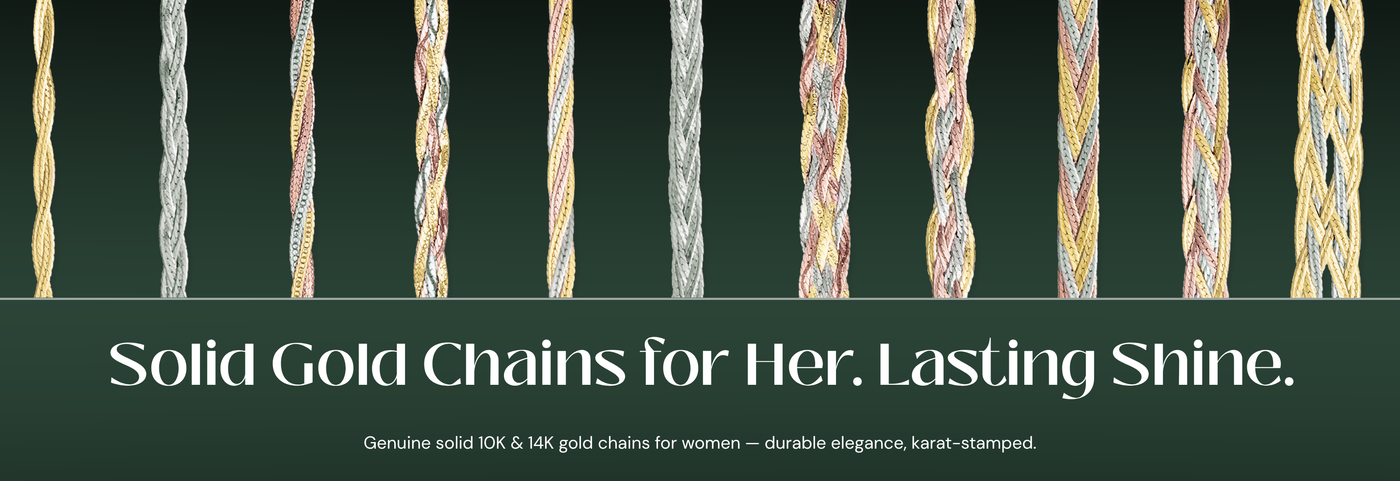 Italian solid gold chains for women