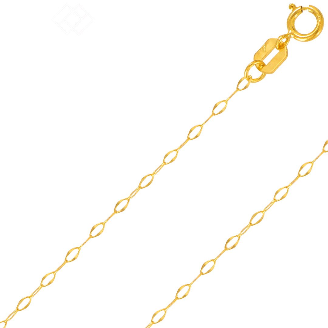 14K Yellow ,White or Rose Gold 1.0mm - 2.0mm Cable Chain