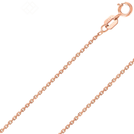 Cadena tipo cable de oro amarillo, blanco o rosa de 14 quilates de 1,0 mm a 2,0 mm 