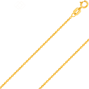 14K Yellow, White or Rose Gold 1.0mm - 2.0mm Cable Chain – Width 1.0mm, Metal Color Yellow