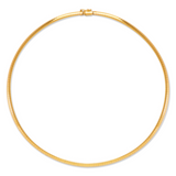 Colar de corrente Omega 14K amarelo ou branco ou rosa de 3 mm 