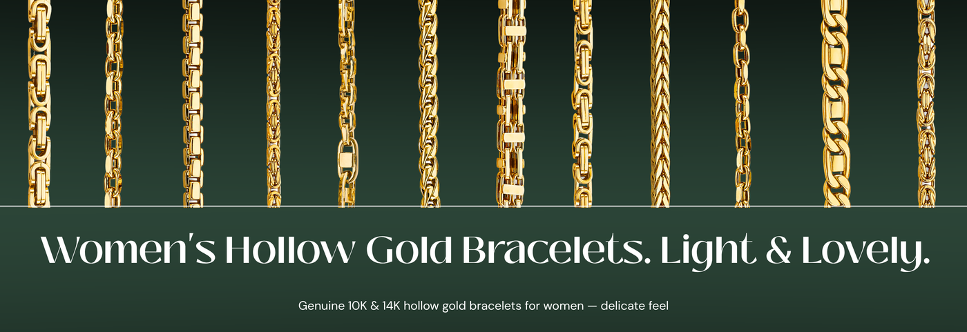 Italian hollow gold bracelets for women