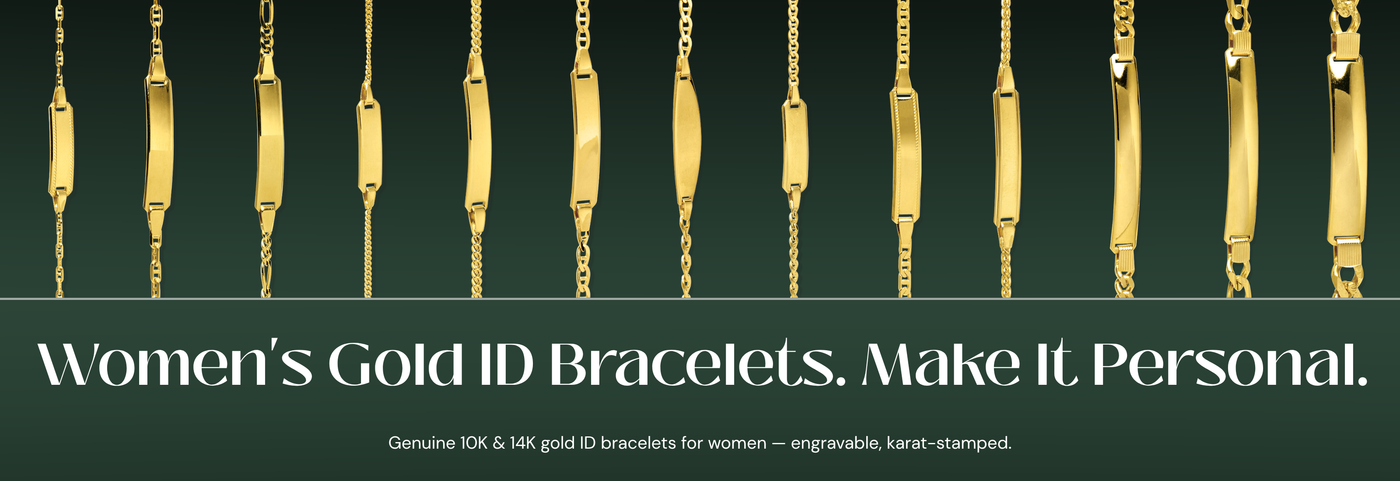 Italian gold ID bracelets for women