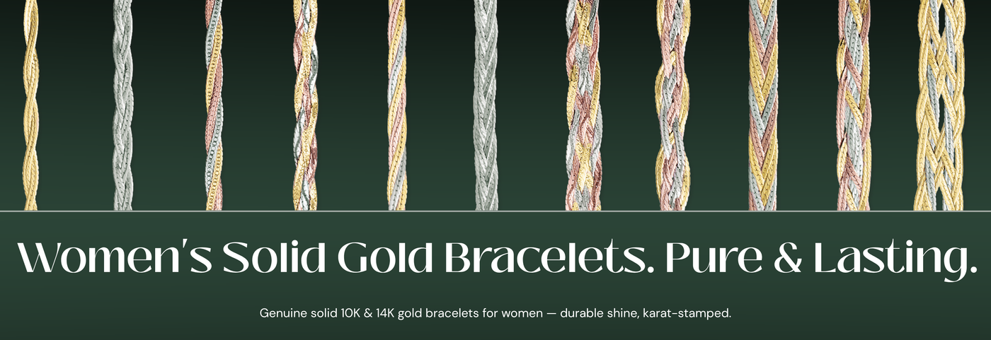 Italian solid gold bracelets for women